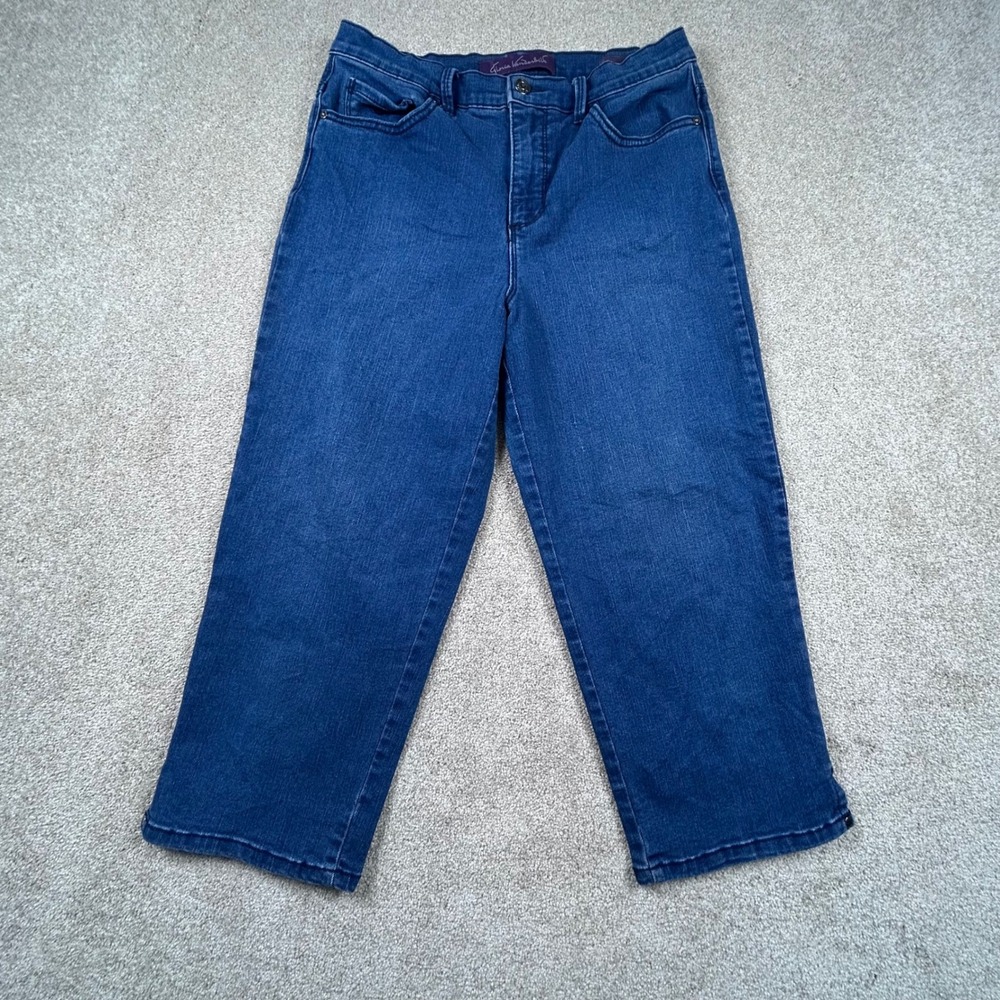 Gloria Vanderbilt Amanda Crop Jeans Womens 8 Dark Wash Tapered High Rise Denim